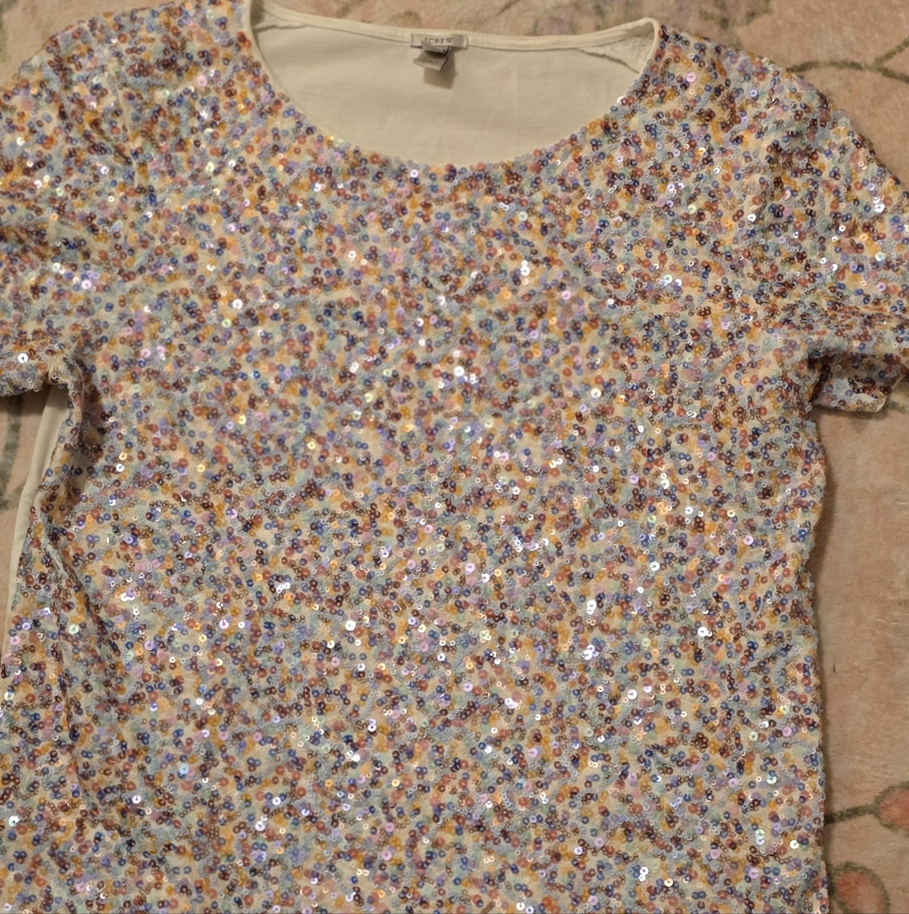 J. Crew Multicolor Sequin Top